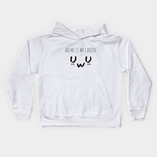 Anime is my cardio Anime Lover Otaku Kids Hoodie